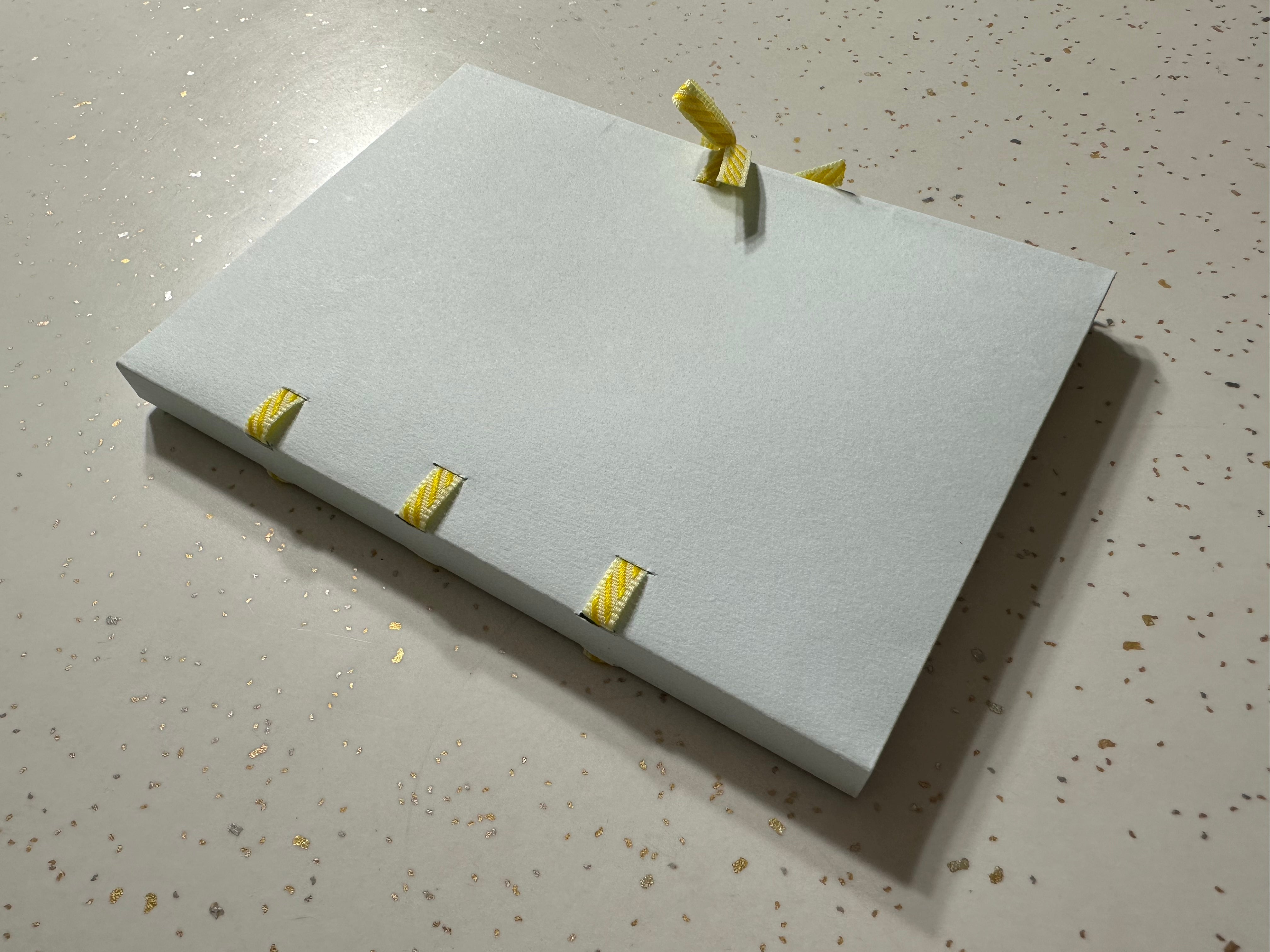 Medieval Flexible Binding on a speckled surface