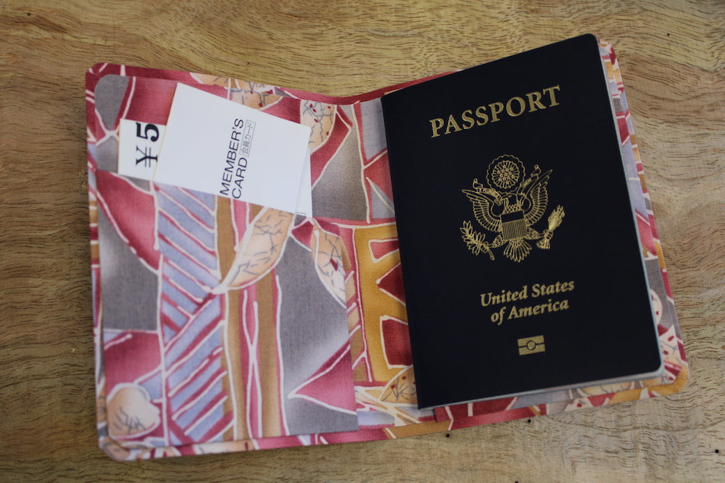 Brown Leaves Passport Case